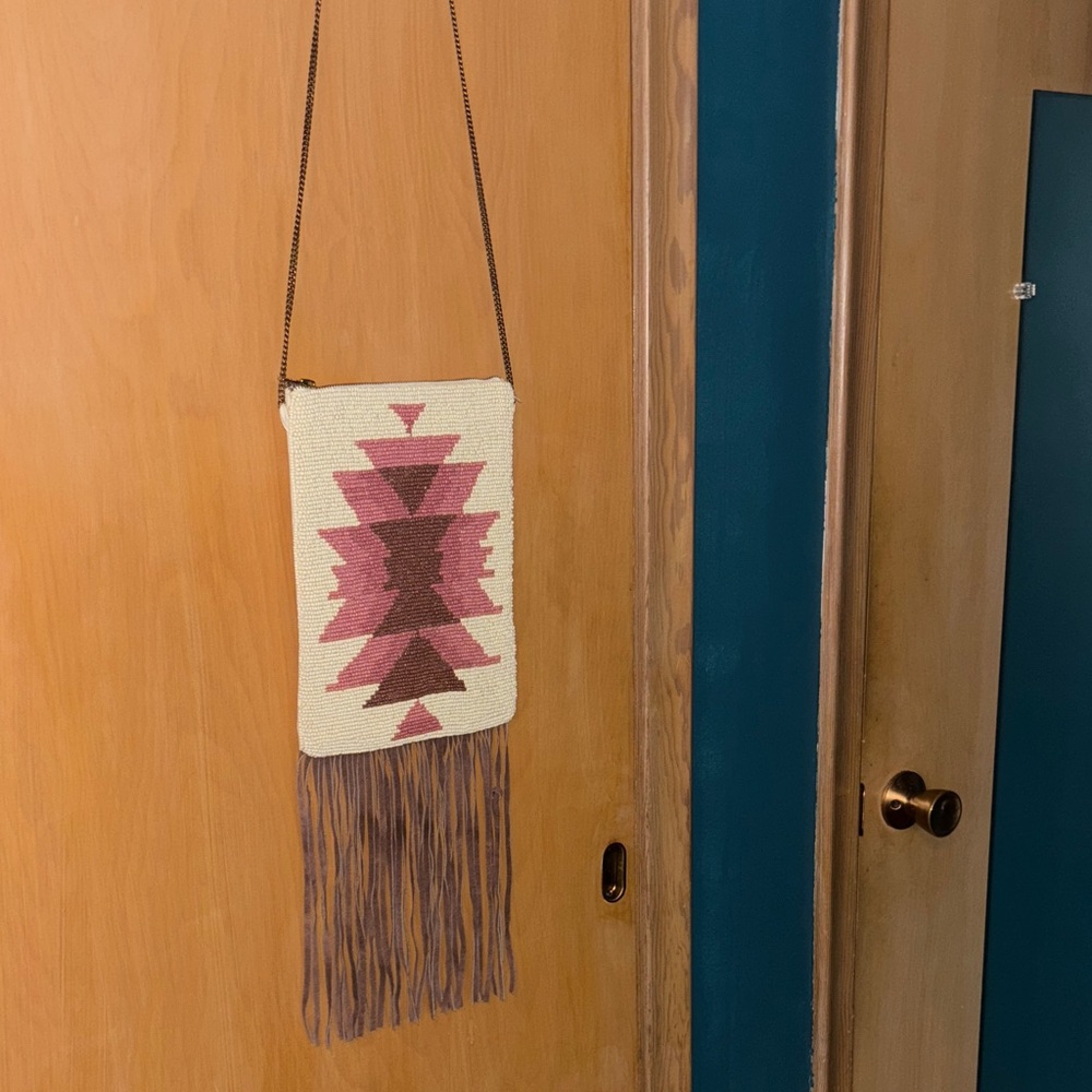 Ink + Alloy fringe beaded crossbody purse